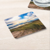 水 |グレン・レイク・スリーピング・ベア・デューンズ・ミシガン スクエアペーパーコースター (アングル)