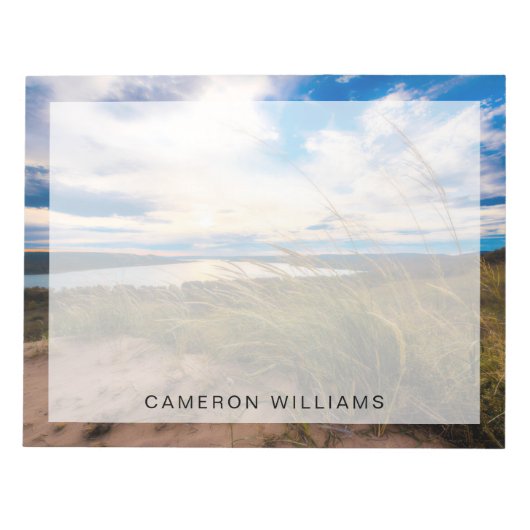 水 |グレン・レイク・スリーピング・ベア・デューンズ・ミシガン ノートパッド (正面)