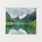 水 |スイスアルプス湖 タペストリー (正面(横))