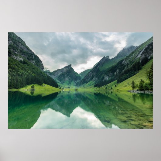 水 |スイスアルプス湖 ポスター (正面)