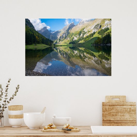 水 |スイス湖アルプス(スイス) ポスター (キッチン)