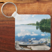 水 |スウェーデンの湖でカヌー キーホルダー (正面)