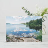 水 |スウェーデンの湖でカヌー サンキューカード (スタンド正面)