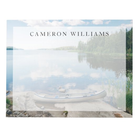 水 |スウェーデンの湖でカヌー ノートパッド (正面)