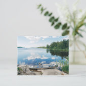 水 |スウェーデンの湖でカヌー ポストカード (スタンド正面)