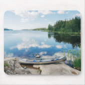 水 |スウェーデンの湖でカヌー マウスパッド (正面)