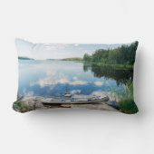 水 |スウェーデンの湖でカヌー ランバークッション (正面)