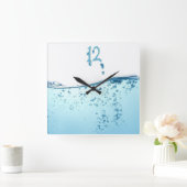 水 スクエア壁時計 (ホーム)