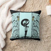 水、ティール（緑がかった色）及び黄色の海岸Deco クッション (ブランケット)