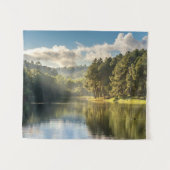 水 |パング湖とパインの森タイ タペストリー (正面(横))