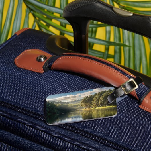 水 |パング湖とパインの森タイ ラゲッジタグ (正面インサイチュ3)