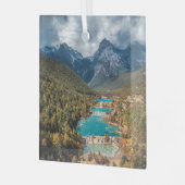 水 |ブルームーンレイク中国 ガラスオーナメント (正面左)