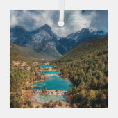 水 |ブルームーンレイク中国 ガラスオーナメント (裏面)