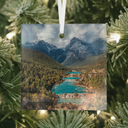 水 |ブルームーンレイク中国 ガラスオーナメント (インサイチュ)