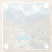 水 |ブルームーンレイク中国 ガラスコースター (裏面)