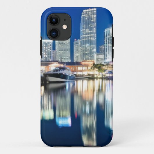 水、マイアミの反射のスカイラインの眺め Case-Mate iPhoneケース (裏面)