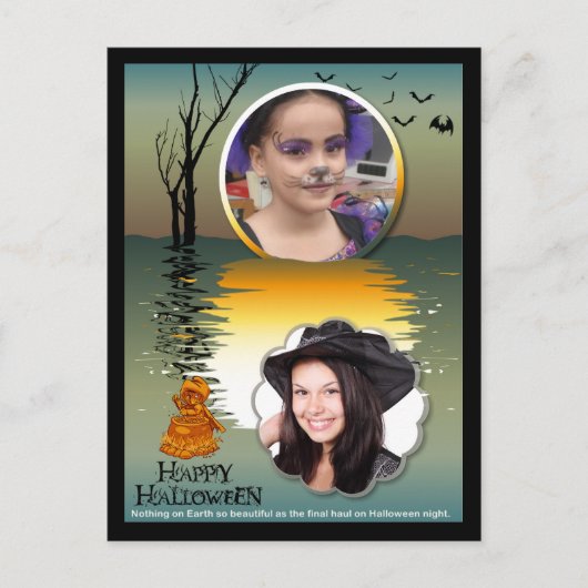 水、マウス、大釜、写真をフレームに追加 ポストカード (正面)