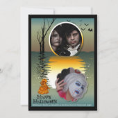 水、マウス、大釜、写真をフレームに追加 招待状 (正面)