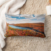 水 |ミシガン山の山林 ランバークッション (ブランケット)