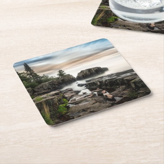 水 |ミネソタ州,スーペリアグランドマレ湖 スクエアペーパーコースター (アングル)