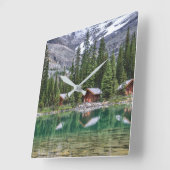 水 |ヨホ国立公園カナダ スクエア壁時計 (傾斜)