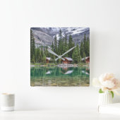 水 |ヨホ国立公園カナダ スクエア壁時計 (ホーム)