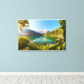 水 |ラゴディフシネ山ガンガルトジュリアルアルプス キャンバスプリント (インサイチュ (ウッドフロア))