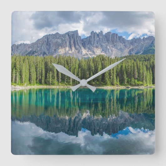 水 |ラテマール山脈 スクエア壁時計 (正面)
