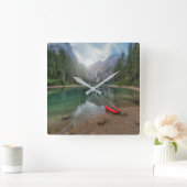 水 |南チロル湖(イタリア) スクエア壁時計 (ホーム)