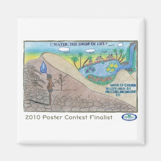 水:命の落ち マグネット (正面)