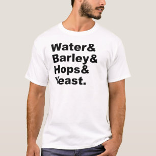 水 & 大麦 & ホップ & イースト ビールの構成要素 Tシャツ