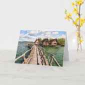 水 |水の上に家を建てる カード (黄色い花)