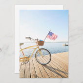 水 |湖のそばの自転車 サンキューカード (正面/裏面)