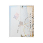 水 |湖のそばの自転車 ノートパッド (回転)