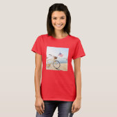 水 |湖のそばの自転車 Tシャツ (正面フル)