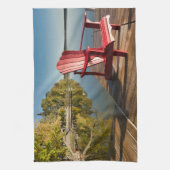 水 湖のアディロンドラック椅子 キッチンタオル (縦)