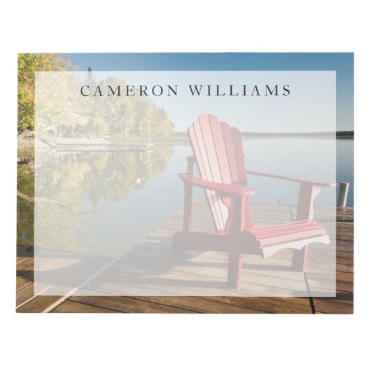 水 湖のアディロンドラック椅子 ノートパッド (正面)