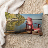 水 湖のアディロンドラック椅子 ランバークッション (ブランケット)