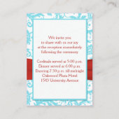 水、白および赤いダマスク織のエンクロージャカード エンクロージャーカード (裏面)