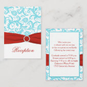 水、白および赤いダマスク織のエンクロージャカード エンクロージャーカード (正面/裏面)