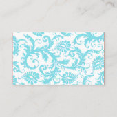 水、白および赤いダマスク織のプレイスカード プレイスカード (裏面)