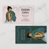 水、緑、ピンクおよびティール（緑がかった色）のXahara 名刺 (正面/裏面)