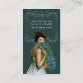 水、緑、ピンクおよびティール（緑がかった色）のXahara 名刺 (裏面)