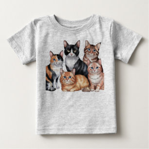 水色キャッツコレクション ベビーTシャツ