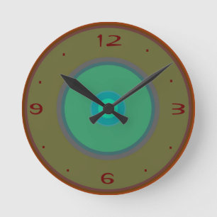水、赤、モスグリーンの>Plain WallClocks ラウンド壁時計