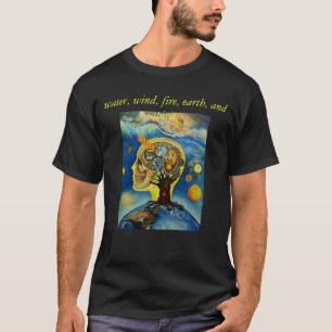 水、風、火、地球および精神 Tシャツ