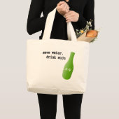 水、飲み物Sojuを救って下さい! ラージトートバッグ (正面(商品))