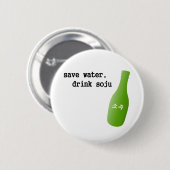 水、飲み物Sojuを救って下さい! 缶バッジ (正面&裏面)