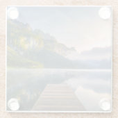 水 | Azure Alpine Lake，オーストリア ガラスコースター (裏面)