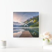 水 | Azure Alpine Lake，オーストリア スクエア壁時計 (ホーム)